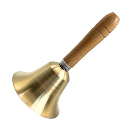 Rotoha Handbell, Bell, Loud Type, Call Bell, Brass, Wooden Handle, Tabletop Bell, Loud Volume, Stores, Events, Raffle (Medium Height 5.9 inches (15 cm), Diameter 3.1 inches (8 cm))