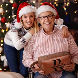 Yeyeplum Best Dad Ever Gifts Letter R Travel Toiletry Bag for Men Christmas Personlized Dad Gifts from Daughter Wife Son Toiletry Bag Gift for Birthday Father's Day Valentine‘s Day Wedding