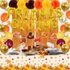 106Pcs Friendsgiving Party Decorations, Friendsgiving Banner Tablecloth Foil Fringe Curtain