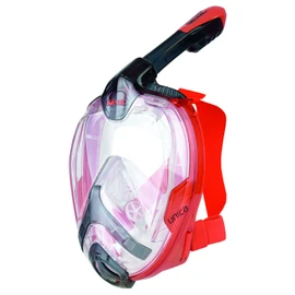 SEAC Unica Full Face Snorkeling Mask with Action Camera Support (Large, Black/Red)