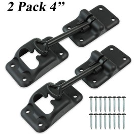 Leisure Coachworks 2-Pack RV T-Style Door Holder Catch 2" Black for Latch Holder Camper Trailer Cargo Hatch (Black, 4" 2-Pack)