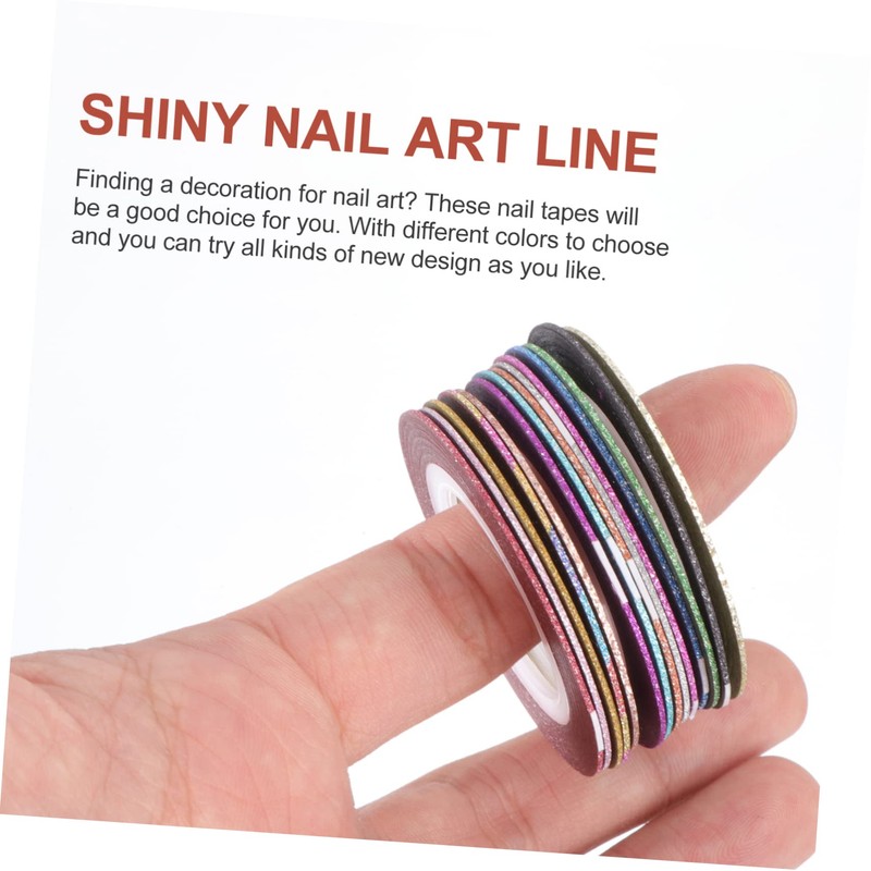 FRCOLOR 14 Rolls Nail Art Line Pen Dispenser Strips Stickers