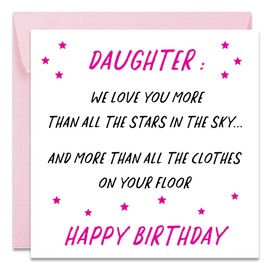 Printperfect - Teenage Daughter Birthday Card - Funny Daughter Cards - Birthday Card For Daughter From Parents - For Her age 8, 9, 10, 11, 12, 13, 14, 15, 16, 17, 18 (WE LOVE YOU MORE THAN)