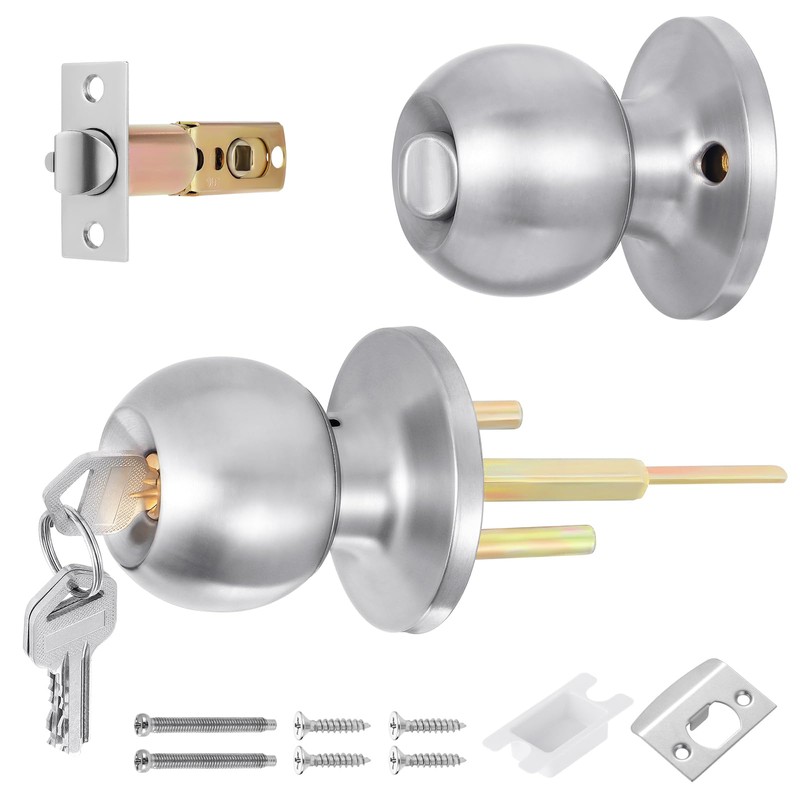 Faankiton Door Knob With Lock and Keys, Front Door Lockset,