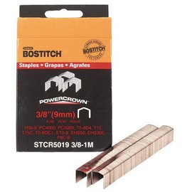 5 Pack Bostitch STCR50193/8-1M 3/8" Heavy Duty 7/16" PowerCrown Staples - 1000 per Package