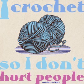 CafePress I Crochet So I Don't Hurt People. Tote Bag Natural Canvas Tote Bag, Reusable Shopping Bag