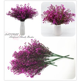 CATTREE Artificial Shrubs Bushes, Plastic Fake Green Plants Wedding Indoor Outdoor Home Garden Verandah Kitchen Office Table Centerpieces Arrangements Christmas Decoration Fuchsia 4 pcs