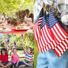 12 Packs 5x8 Inch Small American Flags on Stick, USA