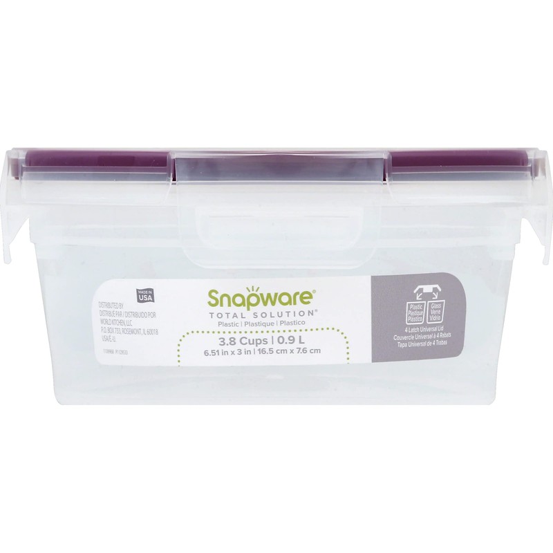 Snapware Total Solution 3-Cup Plastic Food Storage Container with Lid,