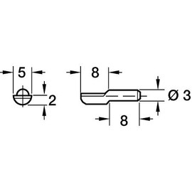Pack of 12 Spade 3MM Nickel Book CASE Shelf Support PINS PEG Stud Steel