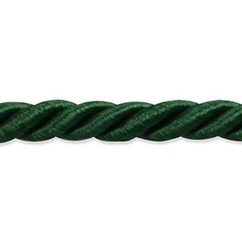 Trims by The Yard Charlotte 3/16" Twisted Cord Trim, Versatile Trim for DIY Crafts, Picture Frames, Home Decor, and Fashion Items, 20-Yard Cut, Hunter Green
