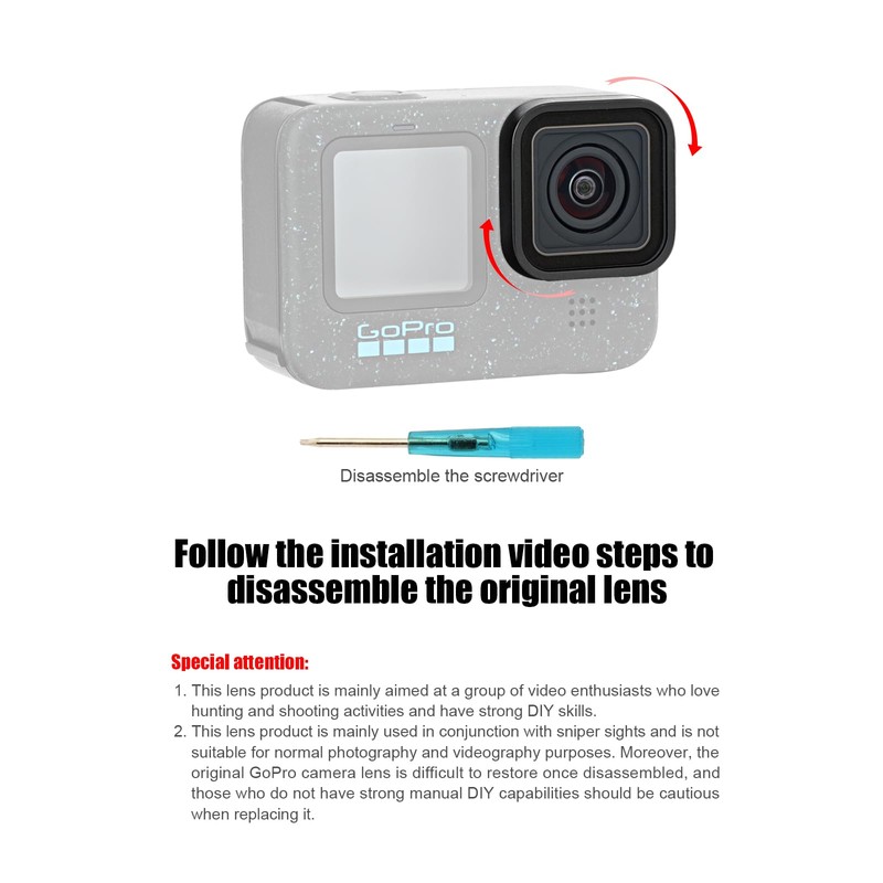 Zoom Lens Mod Compatible for GoPro Hero 13 12 11