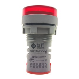 Szliyands 3pcs Digital Display AC Voltage Indicator, 22mm Round Head LED Voltage Tester AC50~500V Voltmeter Monitor (Red)