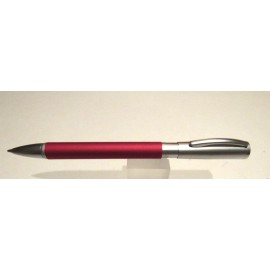 TERZETTI LOT OF 5 TERZETTI TESTA MATTE CHROME/RED METAL BALLPOINT PENS-SLIM PEN