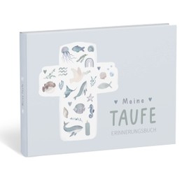 mintkind® Christening Book "Meine Taufe" I Christening Gifts Boys & for Girls | Godchild Gift for Christening, Christening Book I Memory Book for Christening | Godmother Gift Boy & Girl I Whale Design