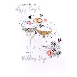 Irresistible Happy Couple Wedding Day Greeting Card Embellished Cards