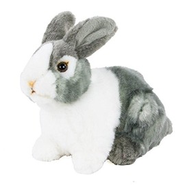Teddys Rothenburg by Uni-Toys Cuddly Toy Rabbit Sitting Grey / White 20 cm Plush Rabbit Stuffed Toy Plush Toy Baby Children