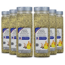 McCormick Culinary Lemon & Pepper Seasoning Salt, 28 oz (Pack of 6) - Six 28 Ounce Containers Lemon Pepper Seasoning, Perfect for Asparagus, Broccoli, Brussels Sprouts, Seafood and Poultry Dishes