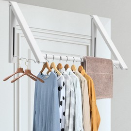 Over The Door Clothes Hanger,1.69 Inch Door Hook for Over The Door Drying Rack,Foldable Retractable Overdoor Hanger Hook for Bathroom,Laundry Room,Apartament and Bedroom