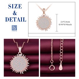 Yumilok Kette Damen Halskette 925 Sterling Silber Sonne Du bist mein Sonnenschein Roségold Medaillon zum Öffnen für Bilder