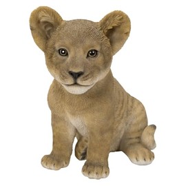 Uvia H15377 Sitting Baby Lion (Small) 7.5 x 4.5 x 7.1 inches (19.1 x 11.5 x 18.1 cm), Doll, Figurine, Figurine, Animal, Garden, Decorative, Realistic, Cute, Lion