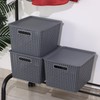 Tyminin 6 Pack Plastic Storage Bins with Lids, Stackable Storage