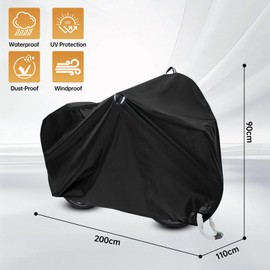 Waterproof Bike Cover for Outside Storage, 210D Oxford Fabric Bicycle Cover with Lock Holes, Anti Dust Rain Snow UV Protection for Mountain Road Electric Bikes up to 29 Inch