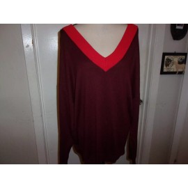 Express Women's V Neck Sweater Burgundy/Red Size S NWT (B17)