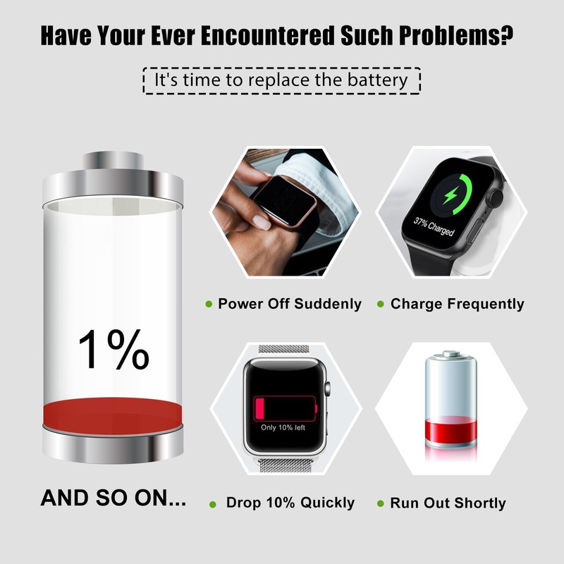 SWARK Battery A2058 Compatible with IWATCH Series 4 40mm /A1975/A1977/A2007