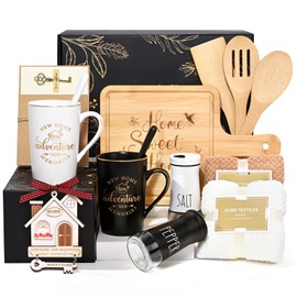 Maustic House Warming Gifts New Home, 14 Pcs New House Gift Basket, Housewarming Present for Homeowners Couples Women, Closing Gifts for Home Buyers