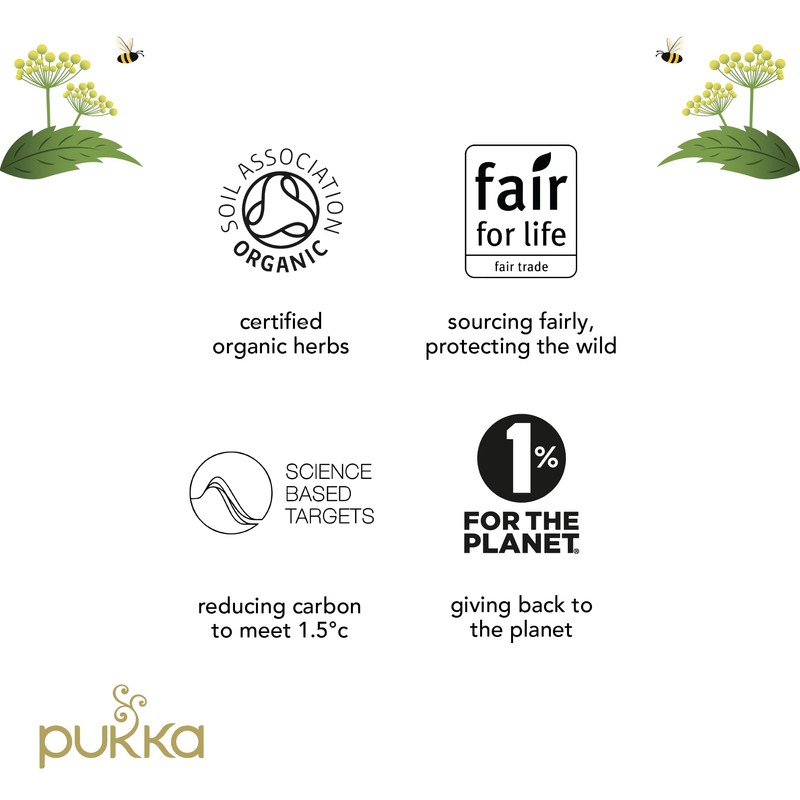 Pukka Chamomile, Vanilla & Manuka Honey Herbal Tea, Caffeine-Free, Fair
