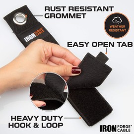 Extension Cord Wrap Organizer, 15 Piece Multi-Pack of Storage Straps - 3 Small, 3 Medium, 3 Large, 3 XXL, and 3 XXXL Hanger Wraps for Power Cables, Hoses, Ropes, and More