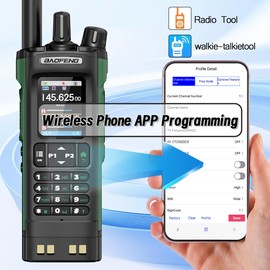 Ham Radio Baofeng Radio UV32 Handheld 10W Rechargeable Walkie Talkies Long Range UV-32 K5 Plus Two Way Radio NOAA Weather Radio with GPS,APP Programming Copy Frequency 2500mAh Battery USB-C Charging