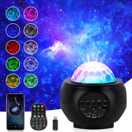 WAWORIO LED Starry Sky Projector, Galaxy Projector Starry Sky Projector Children with Bluetooth/Starry Star, Star Light Star Projector Night Light for Children Adults Party