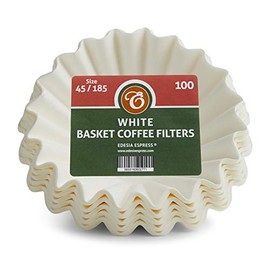 EDESISA ESPRESS - 100 Size 45/185mm Basket Coffee Filter Papers White – Compatible with Kalita Wave KWF-185