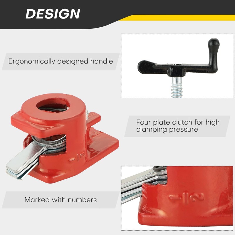 Acymner Wood Gluing Pipe Clamp Set | 1/2" Heavy Duty