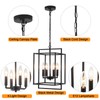 KOSTOMO 4-Light Black Farmhouse Chandelier Lantern Chandelier Light Fixture for