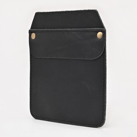 Large Pocket Protector Genuine Black Buffalo Leather Pen Holder Pouch Organizer for Shirts, Lab Coats, Pants - Multi-Purpose - Holds Pens, Pencils, tools and Notes for School, Office