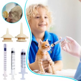 Kitten Nipples for Feeding,Bird Feeding Syringe with Pacifier - Dog Nursing Supplies for Cooking Gardening Cleaning Industrial Glue Basting Home Livestock