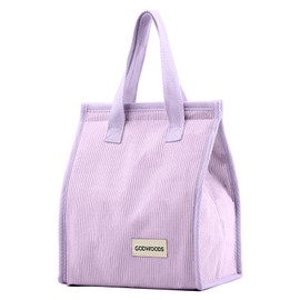 GODWOODS Lunch Bag for Women Men Cute Corduroy Lunch Tote Bags Reusable Insulated Lunch Box Large Capacity Cool Bag for Work Picnic or Travel