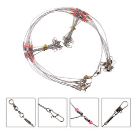 Fishing Wire Leader Rigs Trace Stainless Steel, Arms Fishing Rigs Tackle with Swivel Snaps Beads 12pcs/24pcs Fishing Lures Tackle Leader Rigging