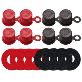 Ampper Top Post Plastic Battery Post Caps, Battery Post Terminal Cover Insulator Protector W/Washers for Car, Vehicle, RV and Boat (Cap, 4 Sets)