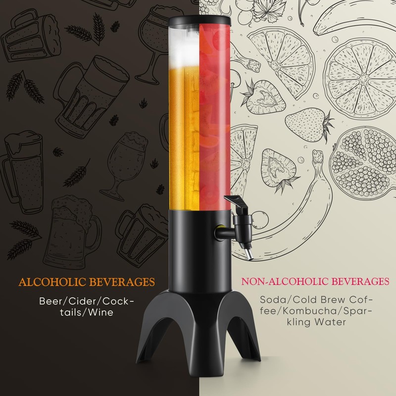 KK KMKGOKO Mimosa Tower, 50oz/1.5L Mimosa Tower Dispenser with Ice