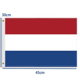 MacLand 30×45 CM Netherland Flag,12×18 inch Small 150D Dutch Outdoor Banner,Tiny Doube Layer Printing Decor for Nautical Ensign Boat Yacht with Brass Gromment