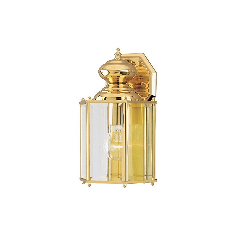 Westinghouse 6685300 One-Light Exterior Wall Lantern, Polished Brass Finish on