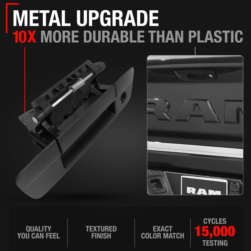 Tailgate Handle Latch with Keyhole - Compatible with 2009-2012 Dodge