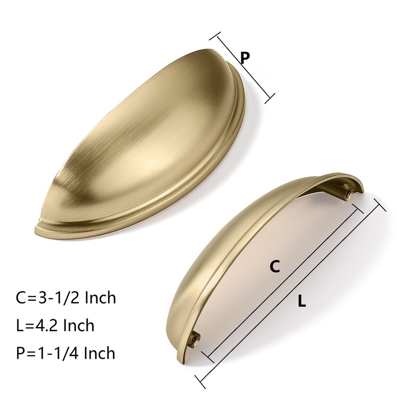 khtumeware 10 Pack 3-1/2" Drawer Pulls Champagne Bronze Cabinet Cup