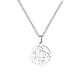 Belingry NA and AA Sobriety Necklace Sponsor Gift Recovery Symbol Alcoholics Anonymous Narcotics Anonymous Gifts (silver)