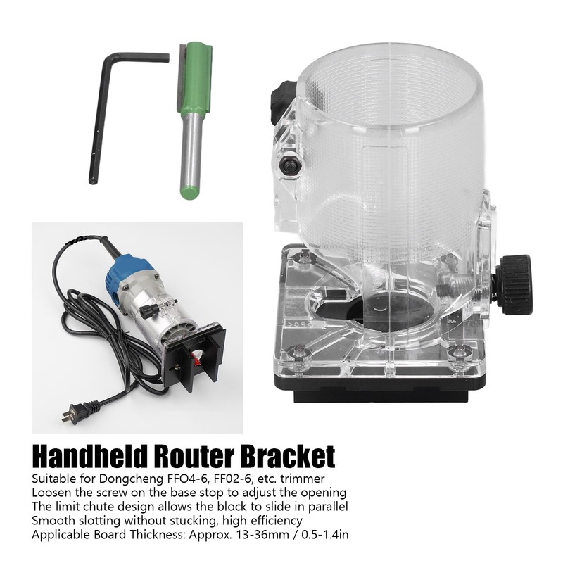 Handheld Router Bracket Electric Trimmer Connector Base for Wood Slotting