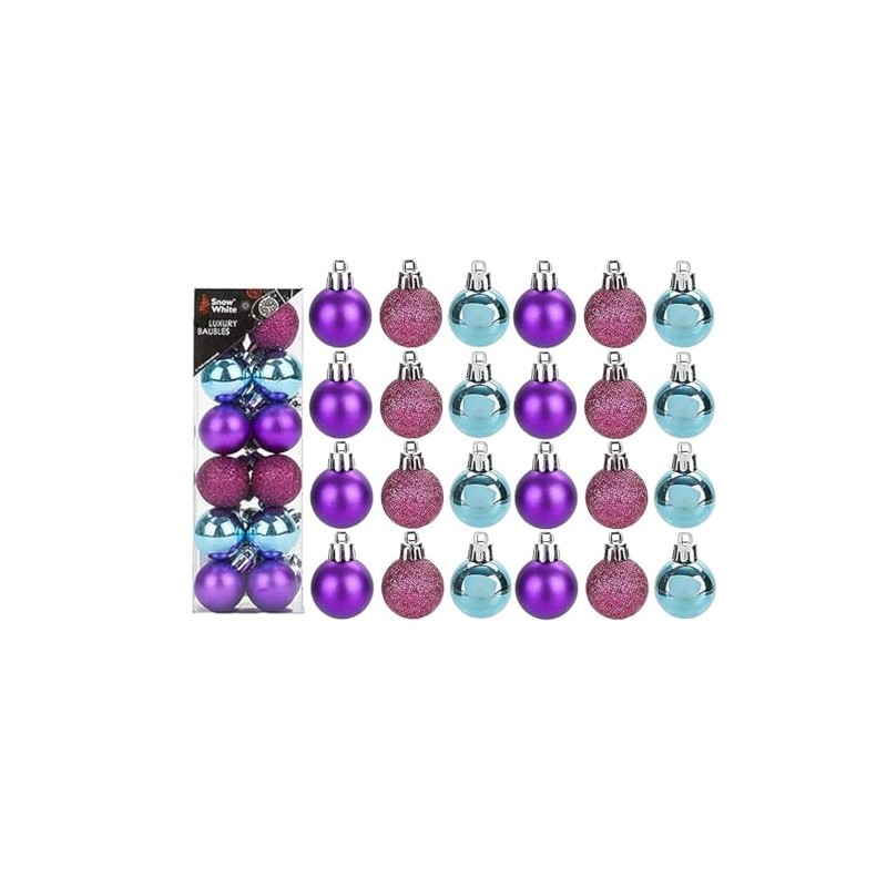 Baubles Christmas Decorations (24pc Round Baubles)